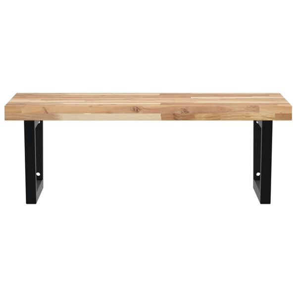 vidaXL P&oacute;łka ścienna pod umywalkę, stal i lite drewno akacjowe