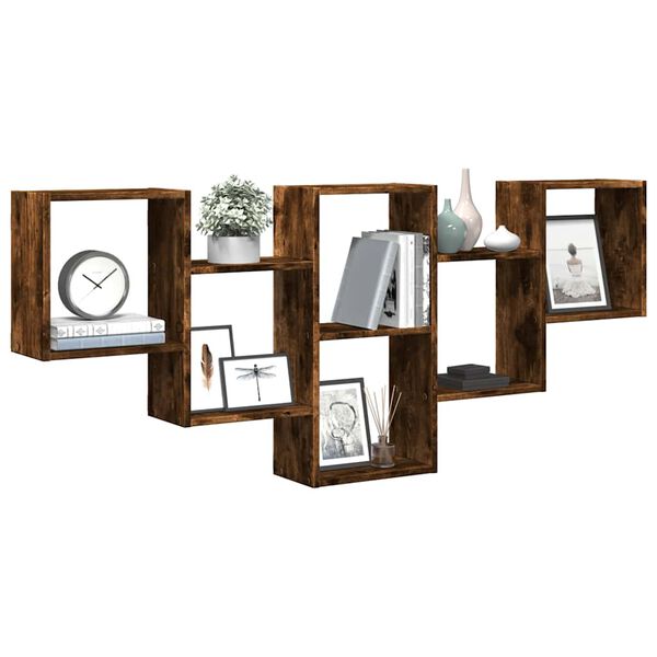 vidaXL P&oacute;łka ścienna, przydymiony dąb, 159x18x66 cm