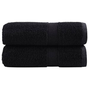 vidaXL Ręczniki myjące Premium SOLUND 2 szt., czarne, 30x30 cm, 600 gsm