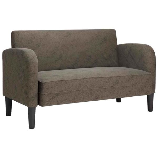 vidaXL Sofa dwuosobowa ciemnoszara 110 cm sztuczna sk&oacute;ra