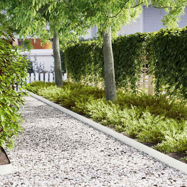 vidaXL Krawężnik do trawnika 20 pcs Biały 100 x 0.05 x 20 cm