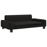 vidaXL Sofa dla dzieci, czarna, 90x53x30 cm, sztuczna skóra