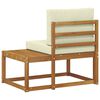 vidaXL Sofa końcowa na zewnątrz z poduszką Naturalny 91 x 63 x 73 cm