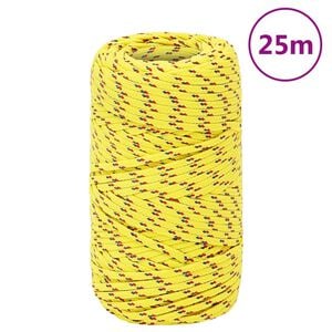 vidaXL Linka żeglarska, ż&oacute;łta, 2 mm, 25 m, polipropylen