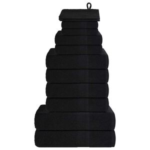 vidaXL 12-cz. zestaw ręcznik&oacute;w, FROGN, czarny, 360 g/m&sup2;