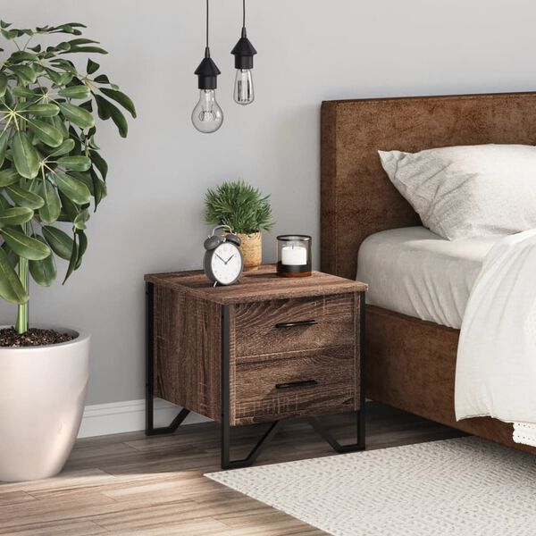 vidaXL Szafka nocna, brązowy dąb, 40x41x40 cm
