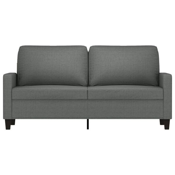 vidaXL Sofa 2-osobowa, ciemnoszara, 140 cm, tapicerowana tkaniną