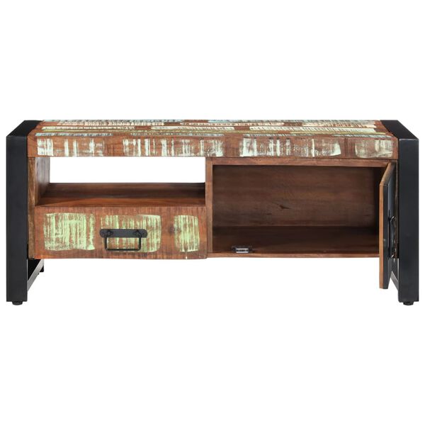 vidaXL Stolik kawowy, 100x50x41 cm, lite drewno z odzysku