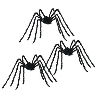 Dekoracja halloweenowa pająk 3 szt. czarna 200 cm