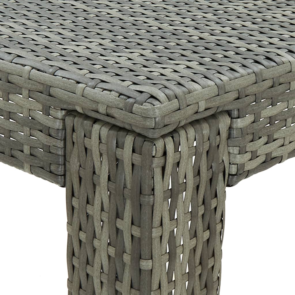 vidaXL Ogrodowy stolik barowy, szary, 60,5x60,5x110,5 cm, polirattan