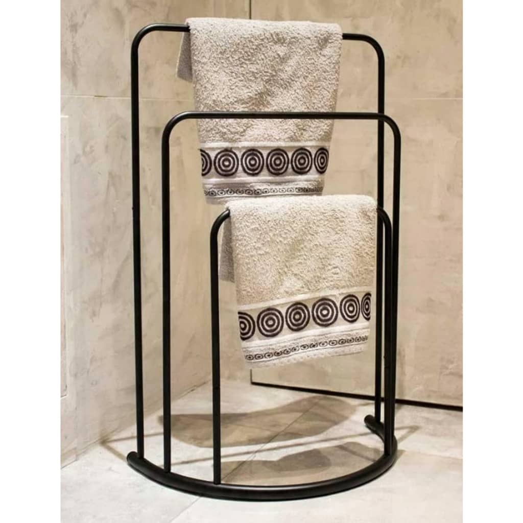 Bathroom Solutions Stojak na ręczniki, 49,5x75 cm, metalowy, czarny