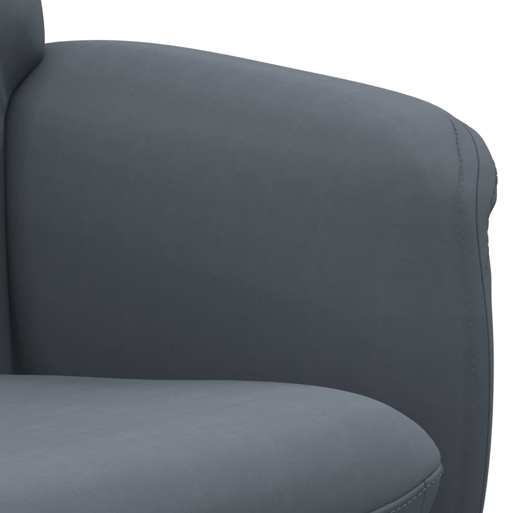 vidaXL Rozkładany fotel z podnóżkiem, ciemnoszary, obity aksamitem