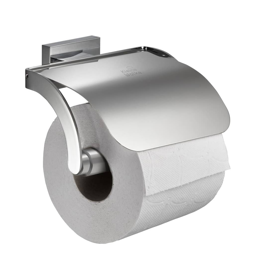 Kleine Wolke Uchwyt na papier toaletowy z klapką Meo, srebrny