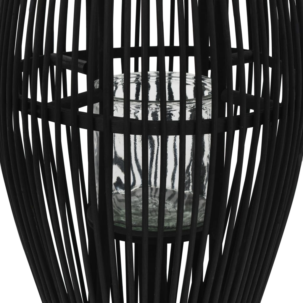 vidaXL Wiszący lampion na świece, bambusowy, czarny, 60 cm