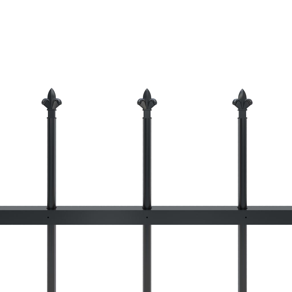 vidaXL Ogrodzenie z prętów z grotami, stalowe, 13,6 x 0,8 m, czarne