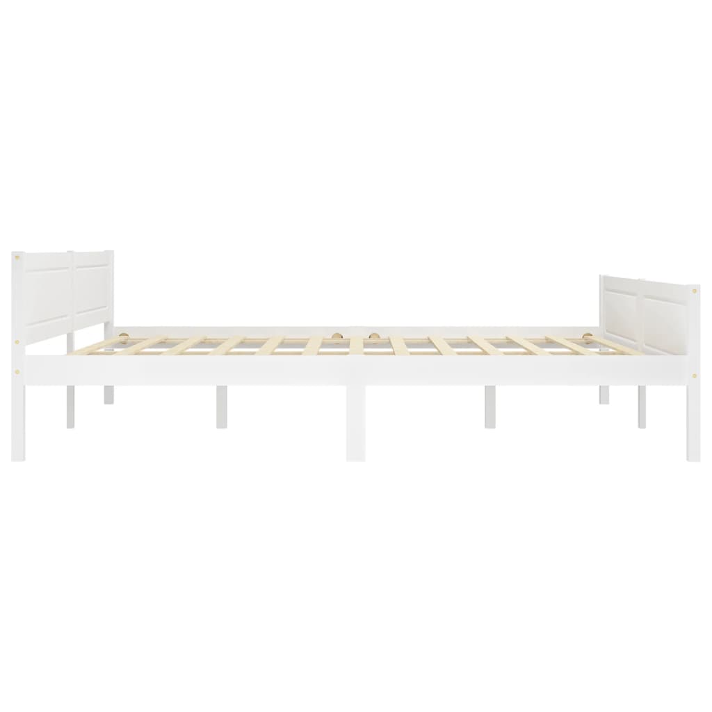vidaXL Rama łóżka z litego drewna sosnowego, biała, 180 x 200 cm