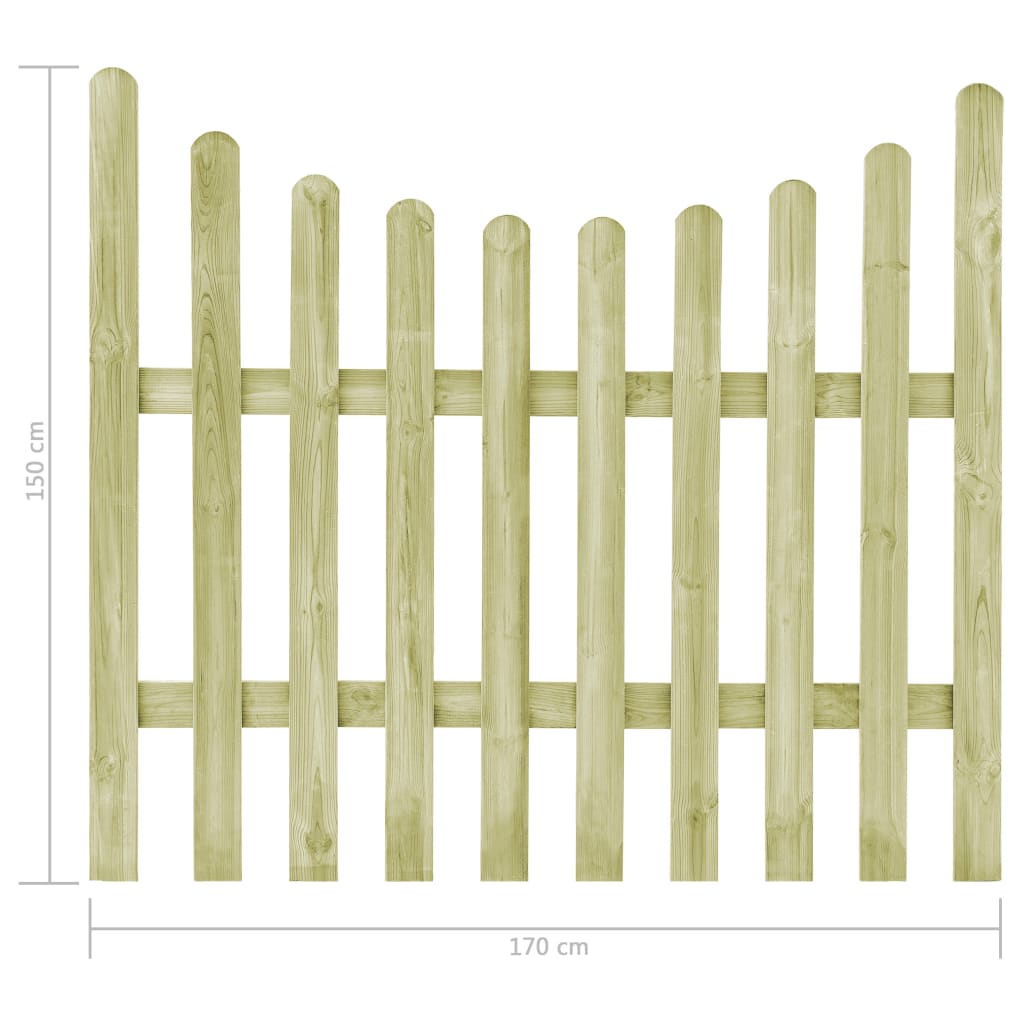 vidaXL Furtka ogrodowa, impregnowane drewno sosnowe, 170 x 150 cm