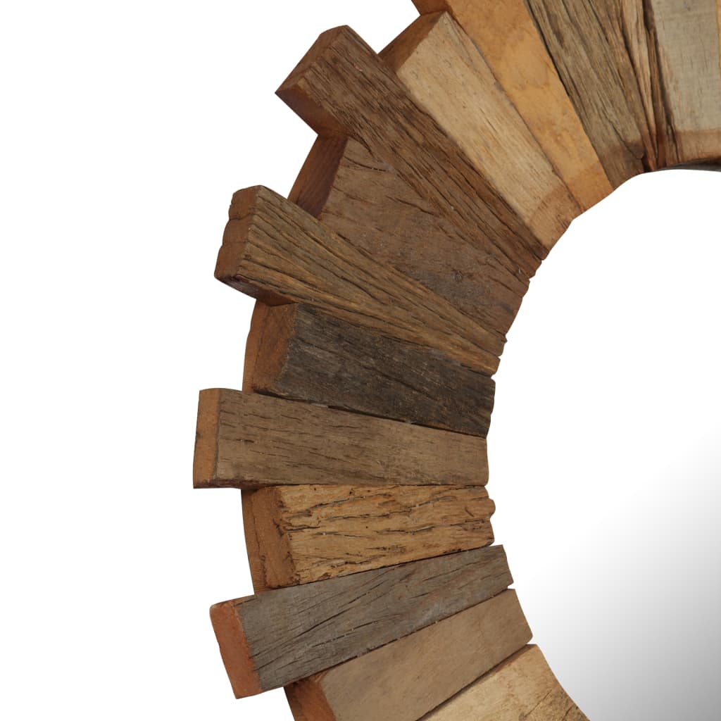 vidaXL Lustro ścienne z ramą z drewna z odzysku, 50 cm