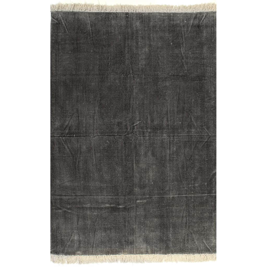 vidaXL Dywan typu kilim, bawełna, 120 x 180 cm, antracytowy