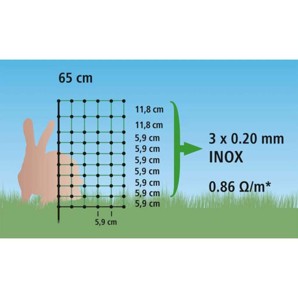 Kerbl Ogrodzenie elektryczne dla królików, siatka, 65 cm, 292209