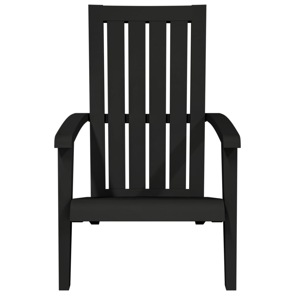 vidaXL Krzesło ogrodowe Adirondack, czarne, polipropylen