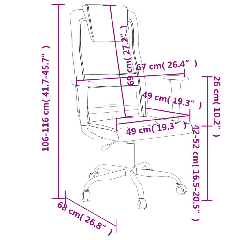 vidaXL Krzesło biurowe, regulowane, szaro-czarne, siatka i ekoskóra