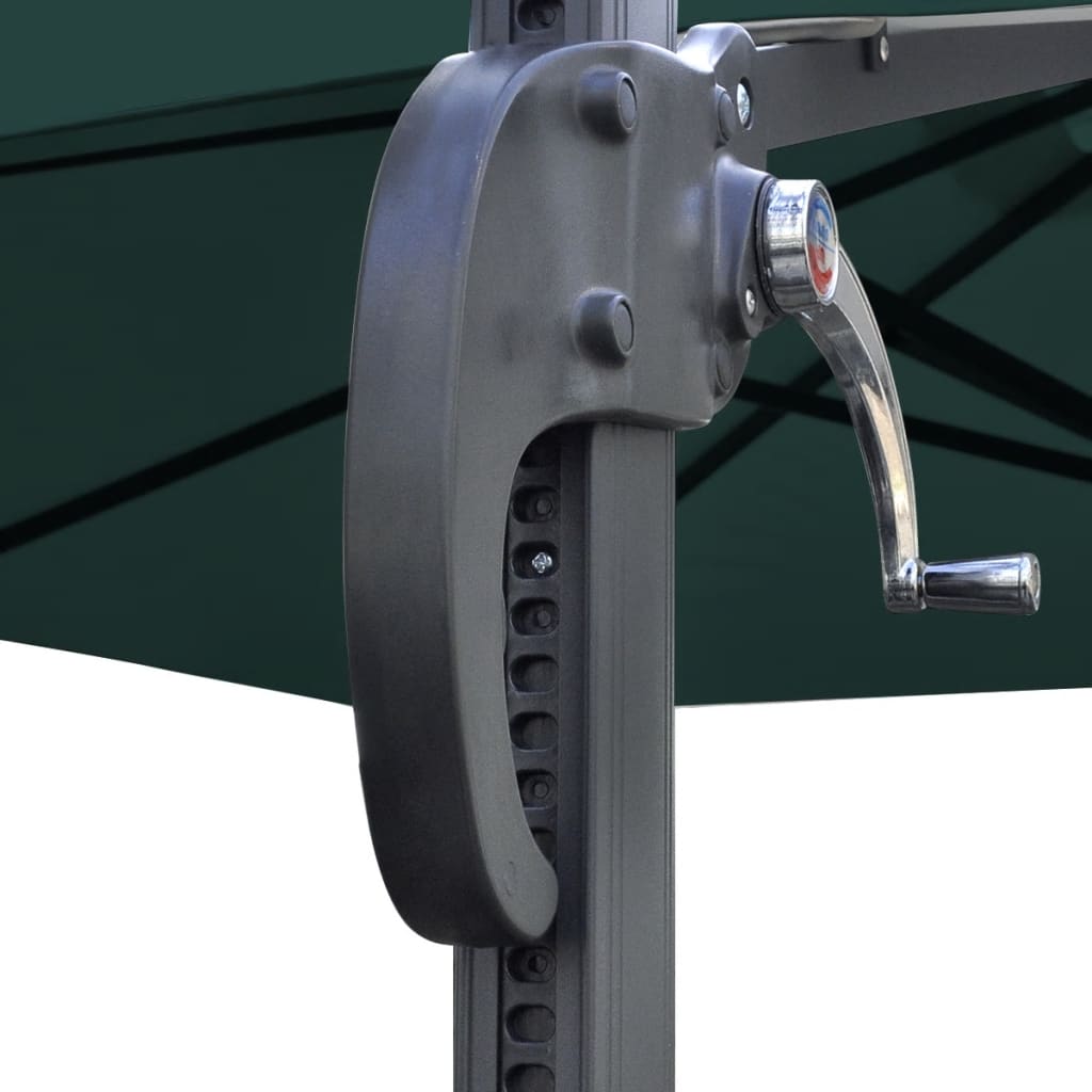 vidaXL Podwieszany parasol ogrodowy, okrągły, 3 m, aluminium, zielony