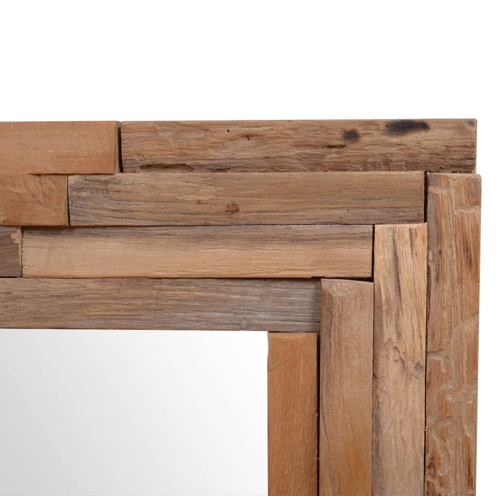 vidaXL Lustro dekoracyjne, drewno tekowe, 60 x 60 cm, kwadratowe