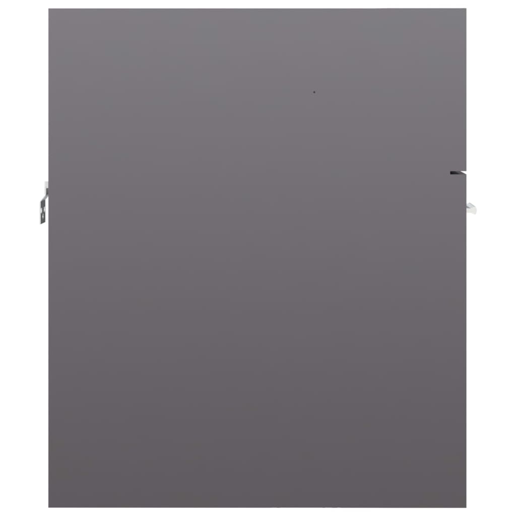 vidaXL Szafka pod umywalkę, szara, wysoki połysk, 41x38,5x46 cm, płyta
