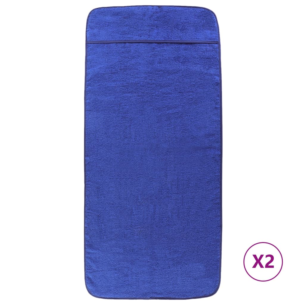 vidaXL Ręczniki plażowe, 2 szt., niebieskie, 60x135 cm, 400 g/m²
