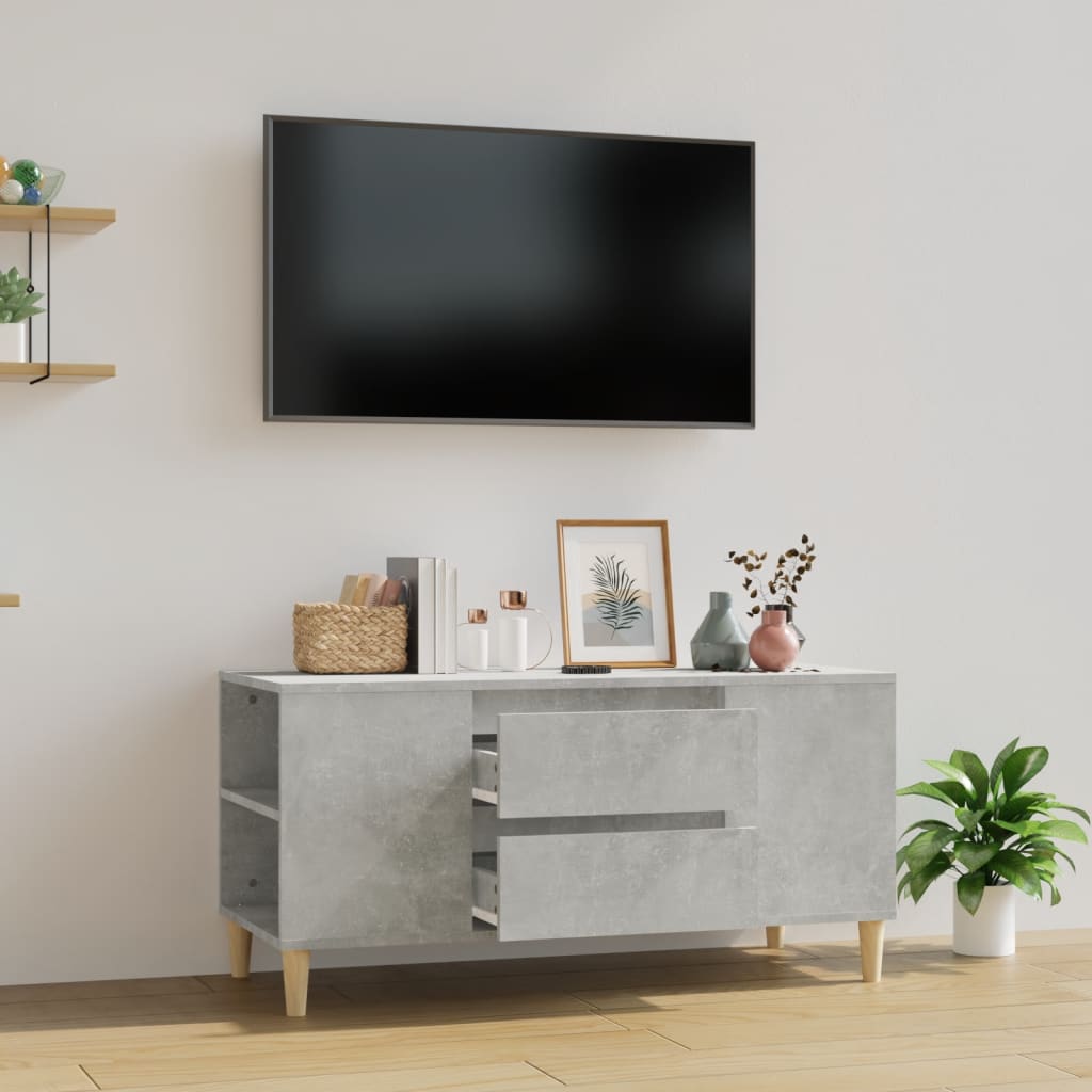 vidaXL Szafka pod TV, szarość betonu, 102x44,5x50 cm