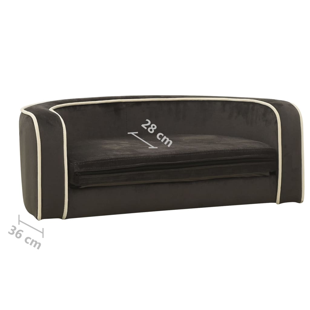 vidaXL Rozkładana sofa dla psa, szara, 73x67x26 cm, pluszowa