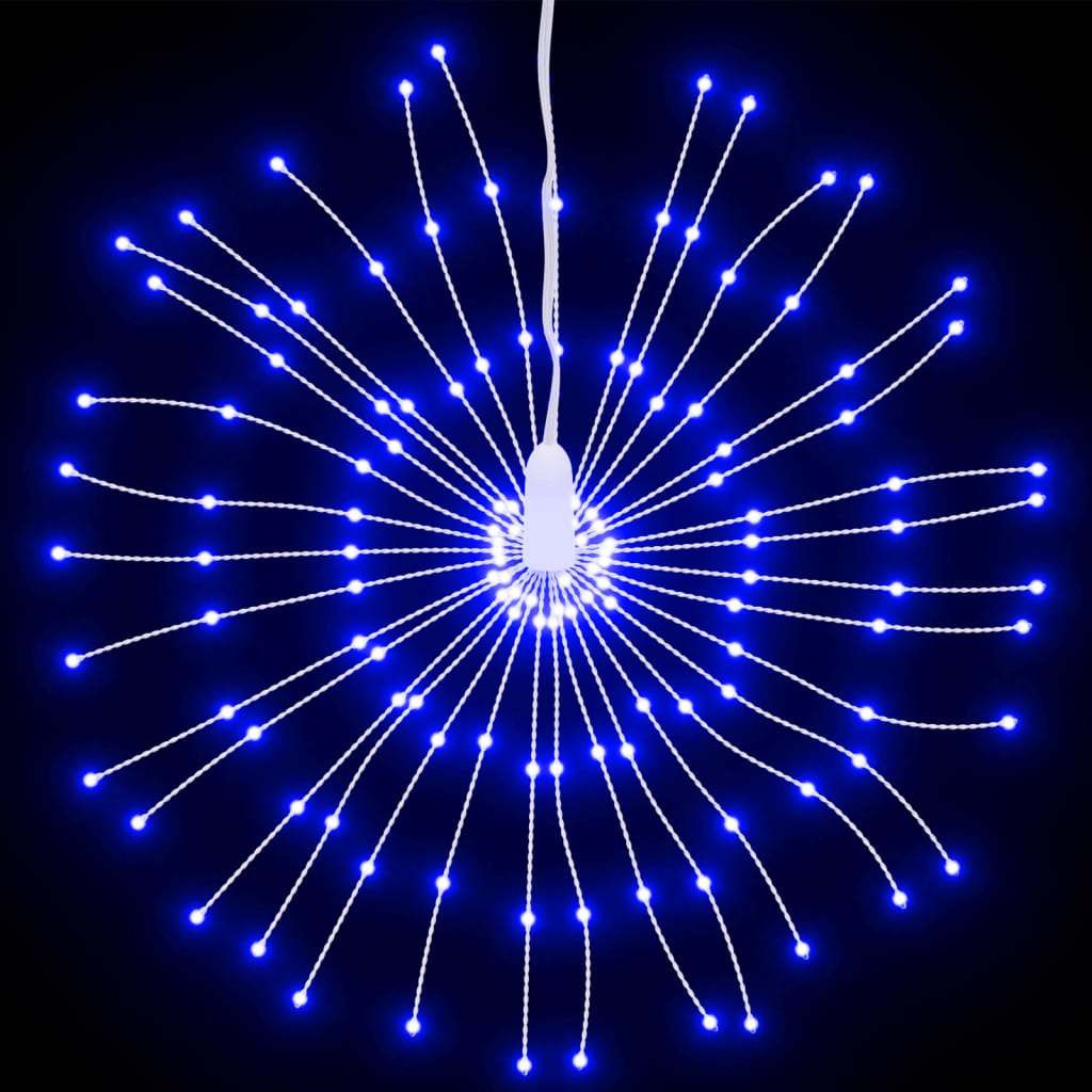 vidaXL Ozdoby świąteczne ze 140 lampkami LED, 4 szt, niebieskie, 17 cm