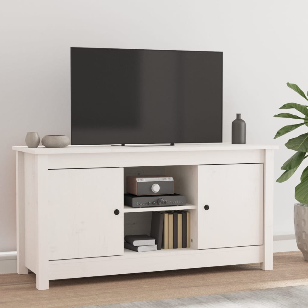 vidaXL Szafka telewizyjna, biała, 103x36,5x52 cm, drewno sosnowe