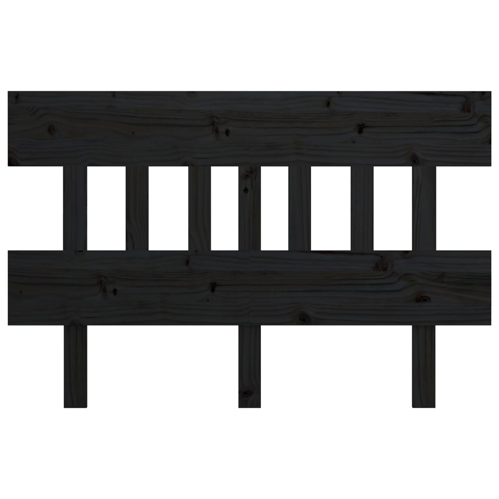 vidaXL Wezgłowie łóżka, czarne, 183,5x3x81 cm, lite drewno sosnowe