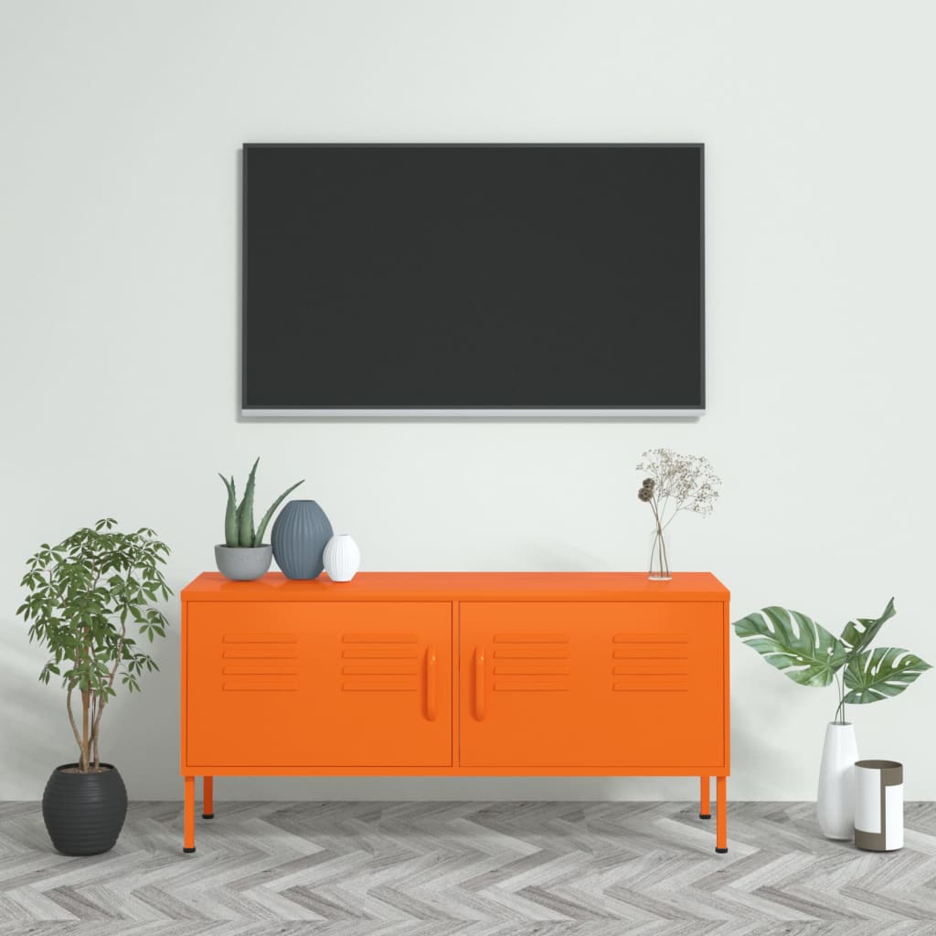 vidaXL Szafka pod telewizor, pomarańczowa, 105x35x50 cm, stalowa