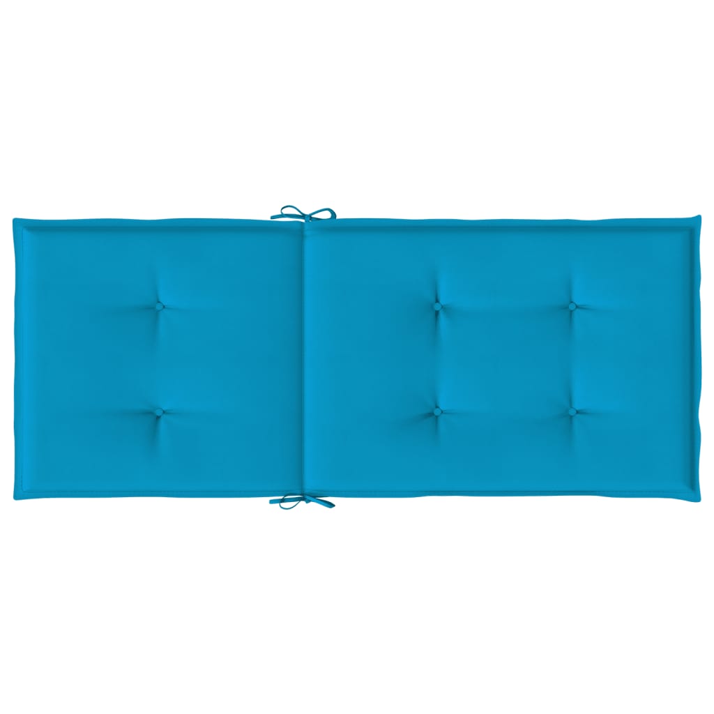 vidaXL Poduszki na krzesła ogrodowe, 2 szt., niebieskie, 120x50x3 cm