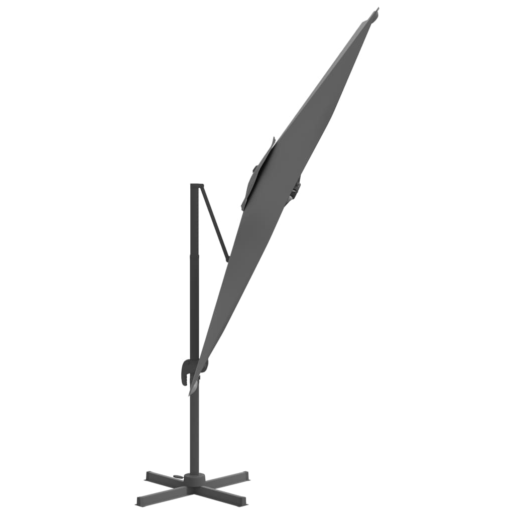 vidaXL Wiszący parasol z LED, antracytowy, 400x300 cm