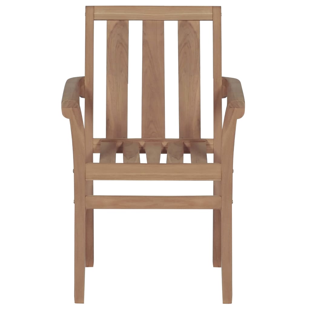 vidaXL Sztaplowane krzesła ogrodowe, 8 szt., lite drewno tekowe