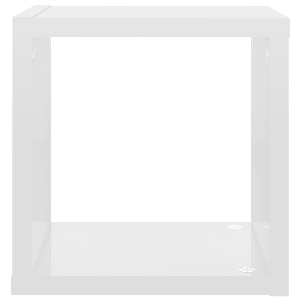vidaXL Półki ścienne kostki, 6 szt., białe z połyskiem, 22x15x22 cm