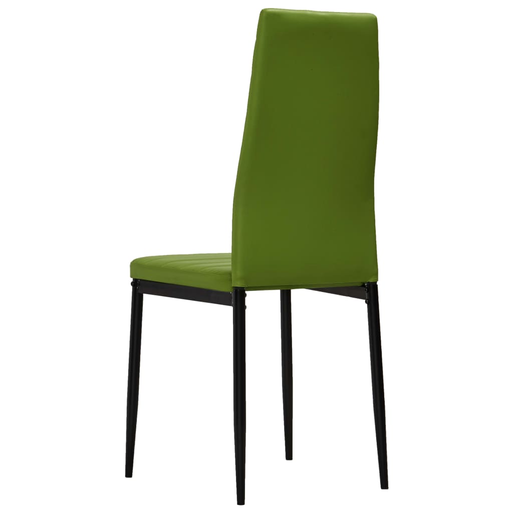 vidaXL Krzesła jadalniane, 2 szt., limonkowa zieleń, sztuczna skóra