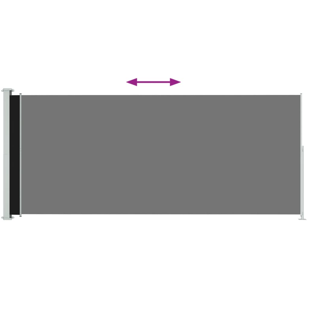 vidaXL Zwijana markiza boczna na taras, 180x500 cm, czarna