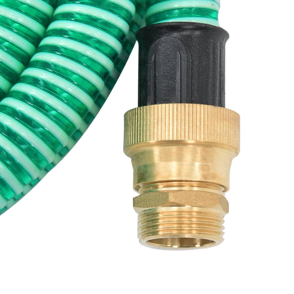 vidaXL Wąż ssący z mosiężnymi złączami, zielony, 1,1" 4 m, PVC