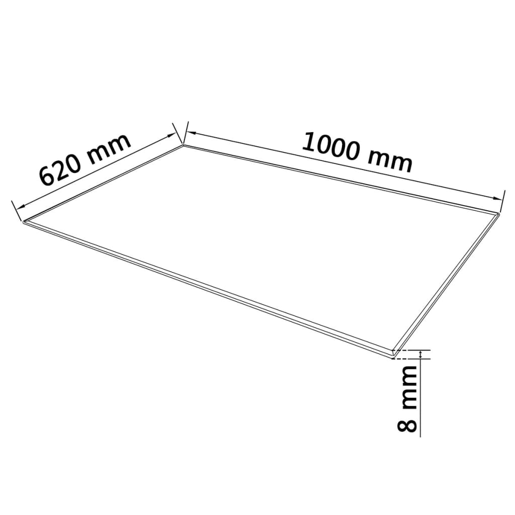 vidaXL Blat stołu szklany, prostokątny 1000x620 mm