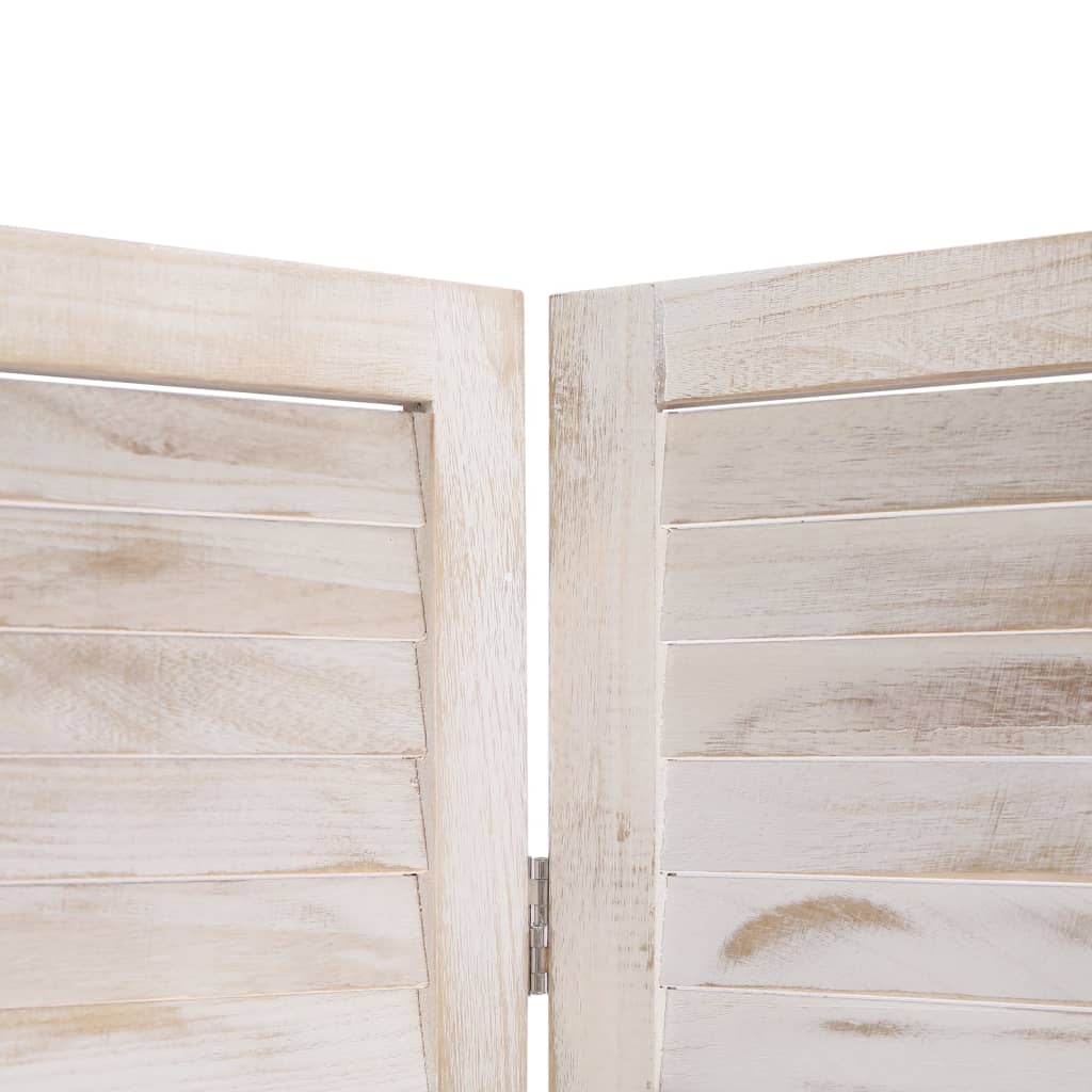 vidaXL Parawan 3-panelowy, biały, 105 x 165 cm, drewniany