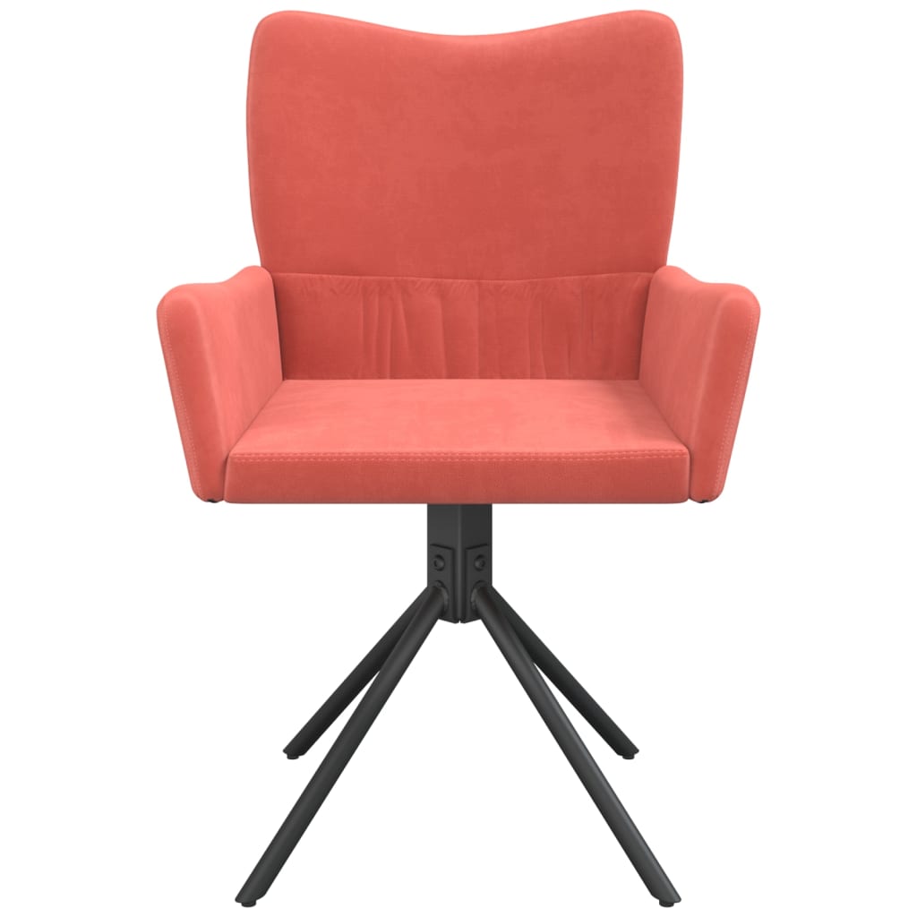 vidaXL Obrotowe krzesła stołowe, 2 szt., różowe, aksamitne