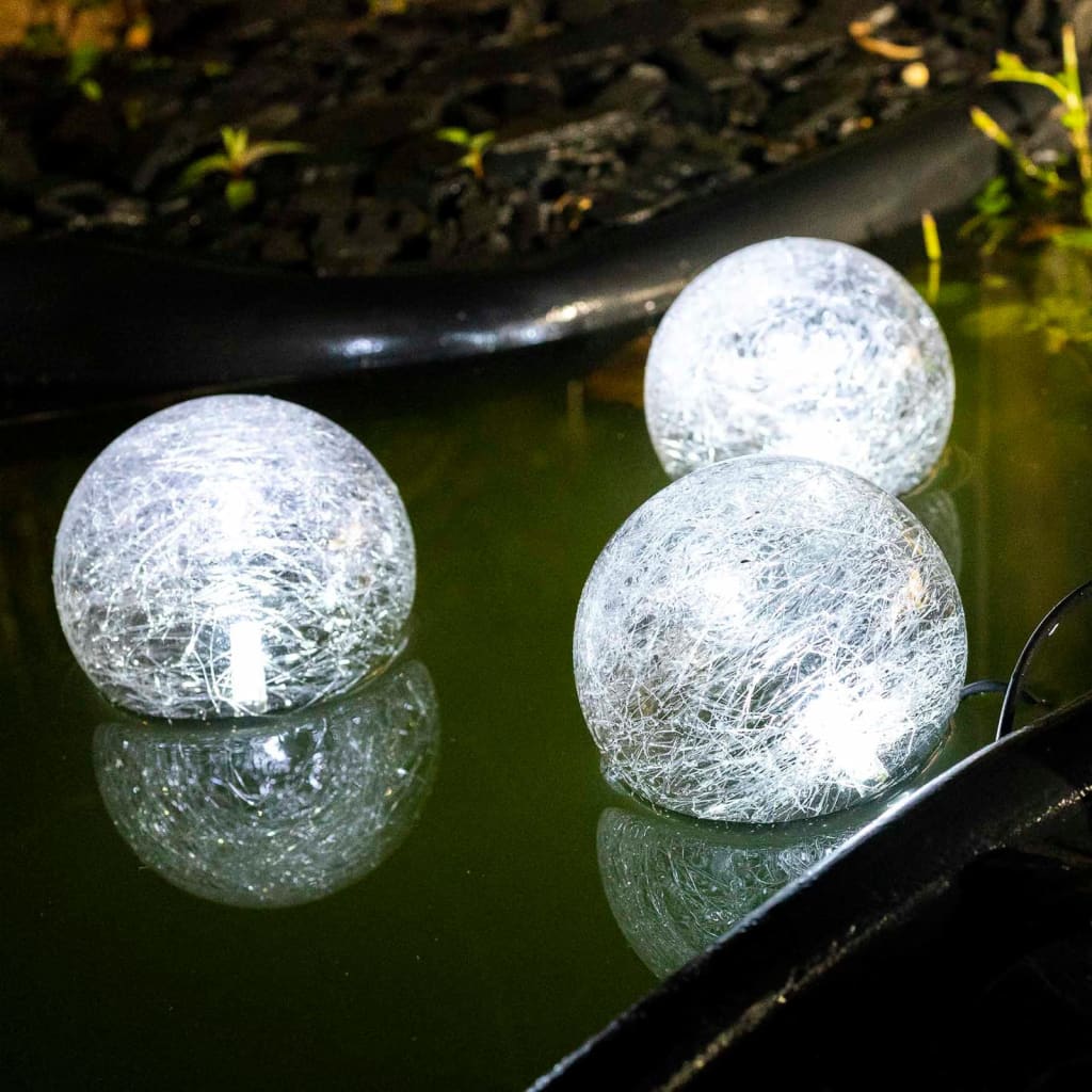 HI Pływające, solarne lampy kuliste LED do stawu, 9 cm