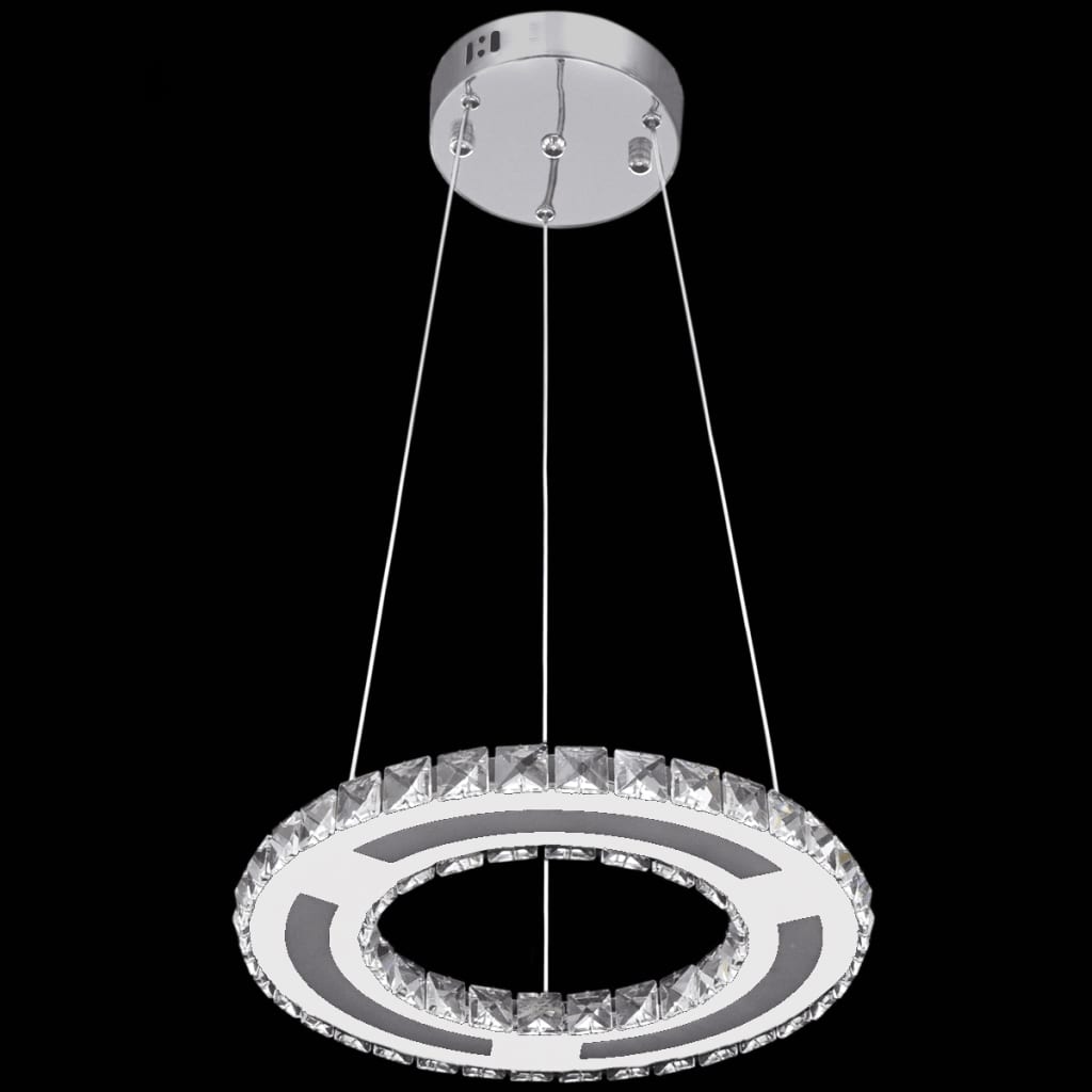 Okrągła lampa wisząca LED 13 W z kryształkami