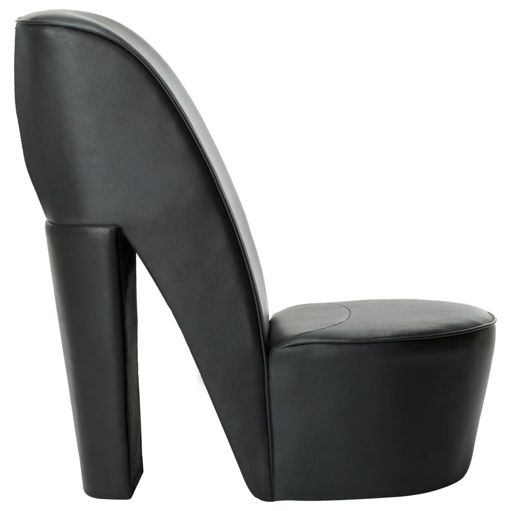 vidaXL Fotel w kształcie buta na obcasie, czarny, sztuczna skóra