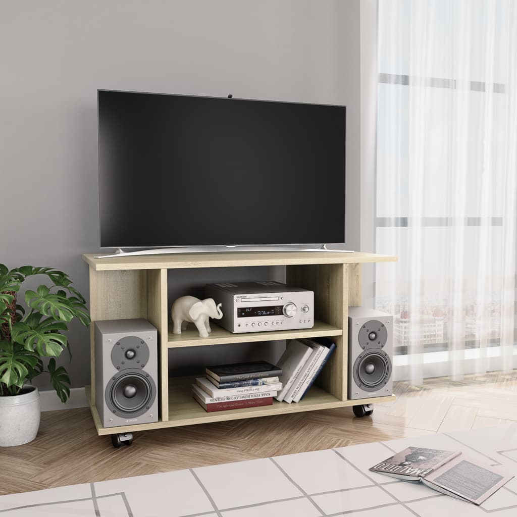 vidaXL Szafka pod TV, dąb sonoma, 80x40x45 cm, materiał drewnopochodny